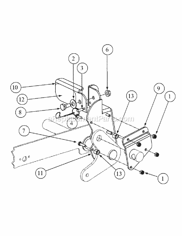 Foot Pedal Deck Lift Assembly Diagram and Parts List for M54-KH 53BB5B8W750 Cub Cadet Sprayer